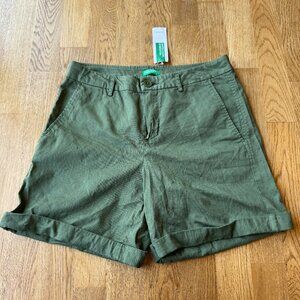 United Colors of Benetton Olive Green Shorts US Size 2 NWT